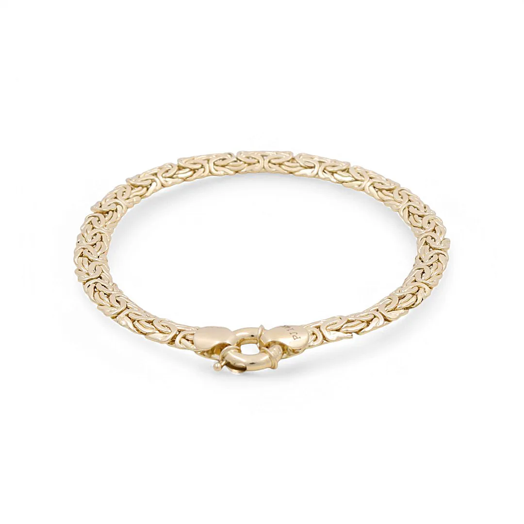 14K Yellow Gold Women's Fashion Byzantine Link Women Bracelet / Size: 7" / Weight: 6.1 GR / DPWB4BZ