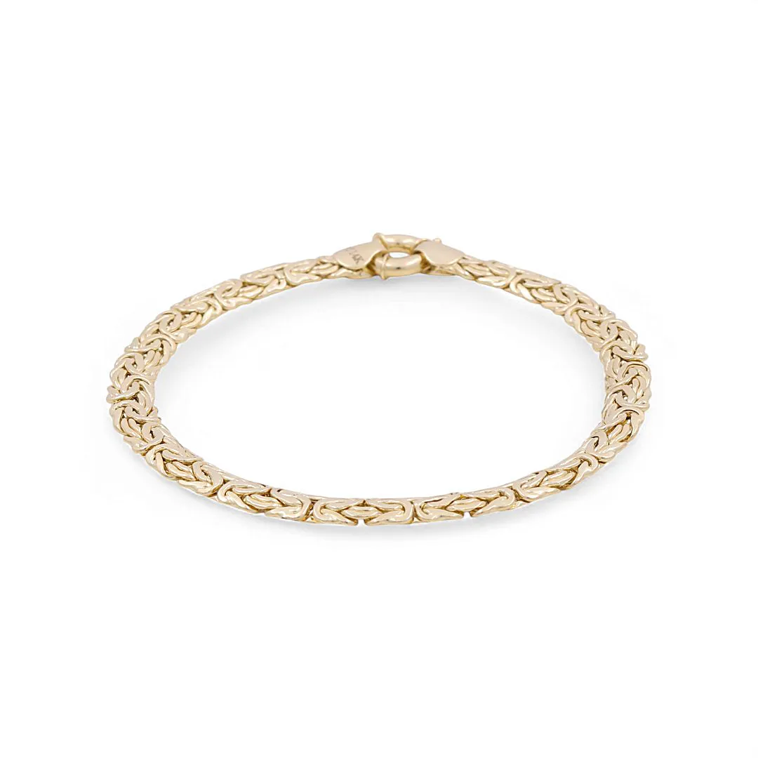 14K Yellow Gold Women's Fashion Byzantine Link Women Bracelet / Size: 7" / Weight: 6.1 GR / DPWB4BZ