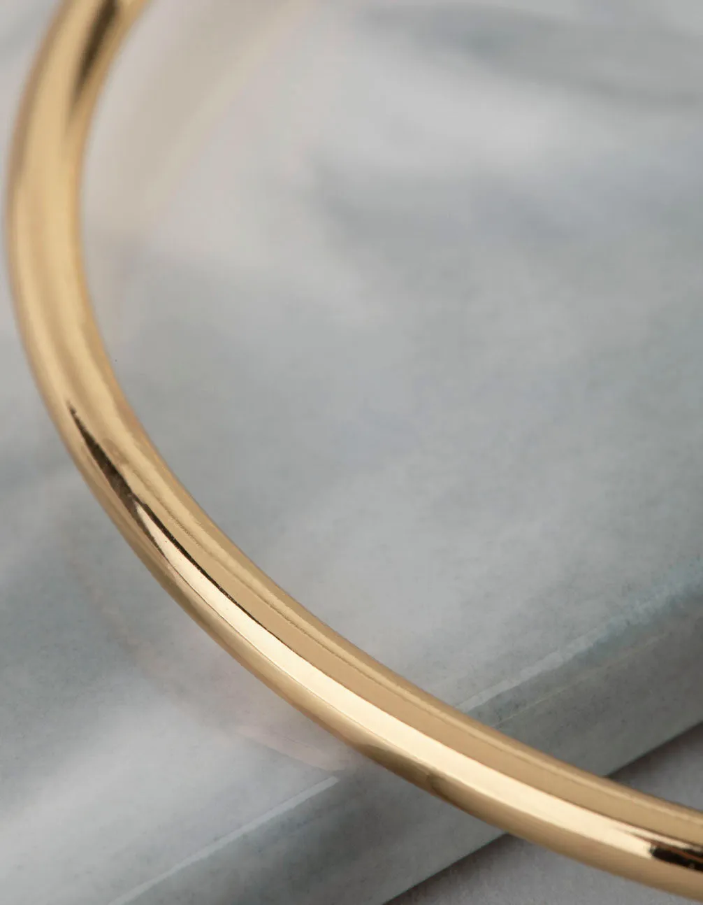 18ct Gold Plated Brass 3mm Bangle Bracelet