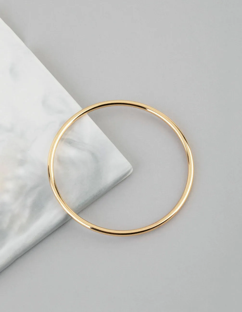 18ct Gold Plated Brass 3mm Bangle Bracelet