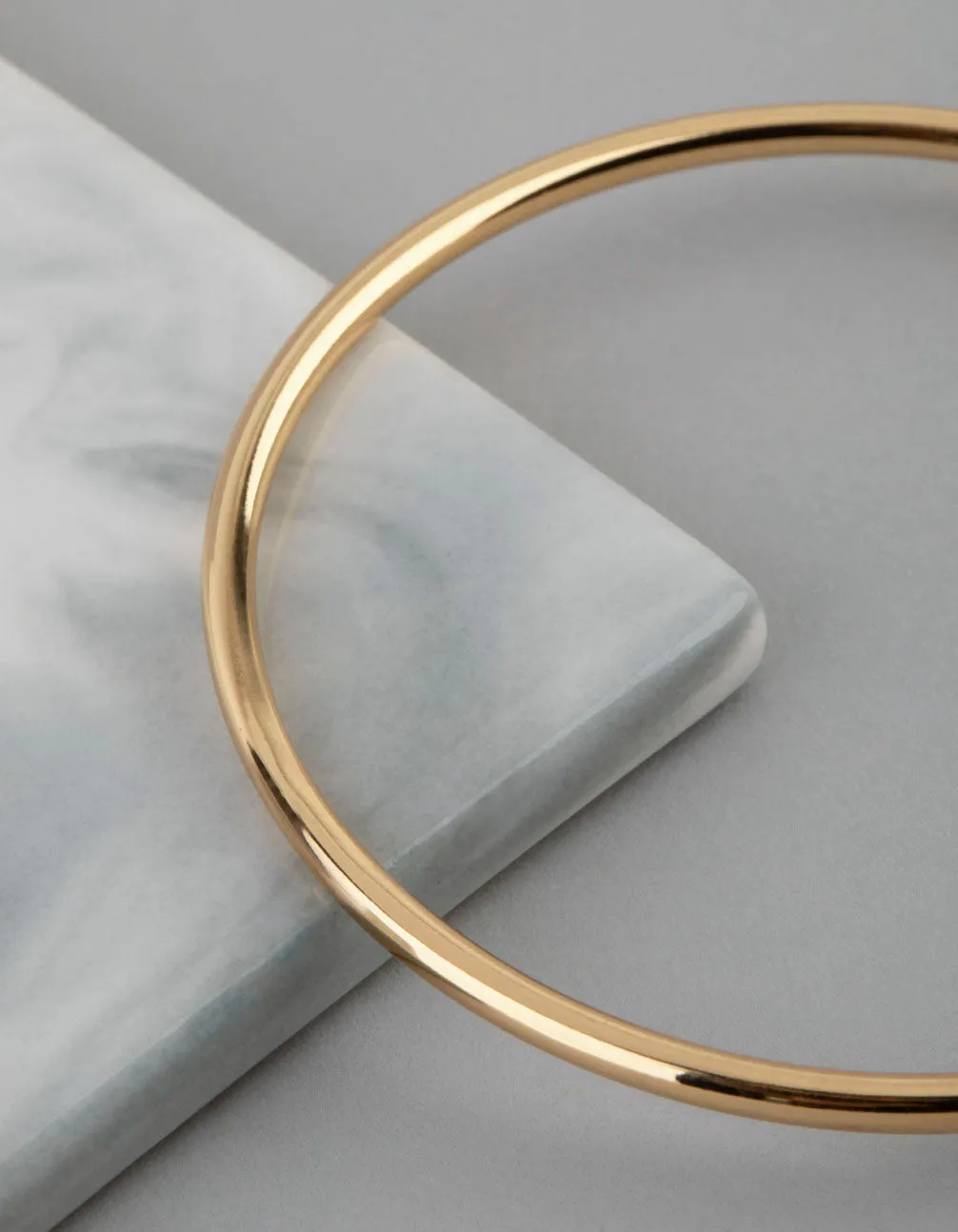 18ct Gold Plated Brass 3mm Bangle Bracelet