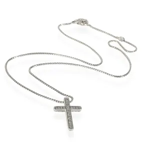 25mm Diamond Cable Cross Pendant in Sterling Silver 0.15 CTW