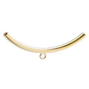 50mm Gold Plated Curved Tube Bead with Loop