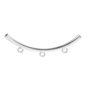 50mm Silver Plated Curved Tube Bead with 3 Loops