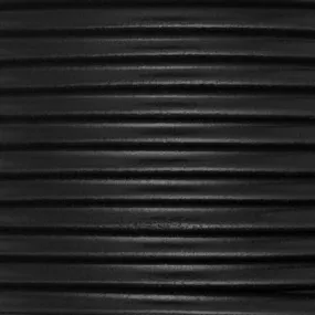 5mm Black Round Premier Italian Leather Cord by the Foot