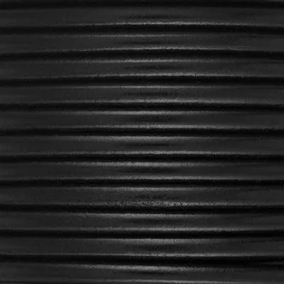 5mm Black Round Premier Italian Leather Cord by the Foot