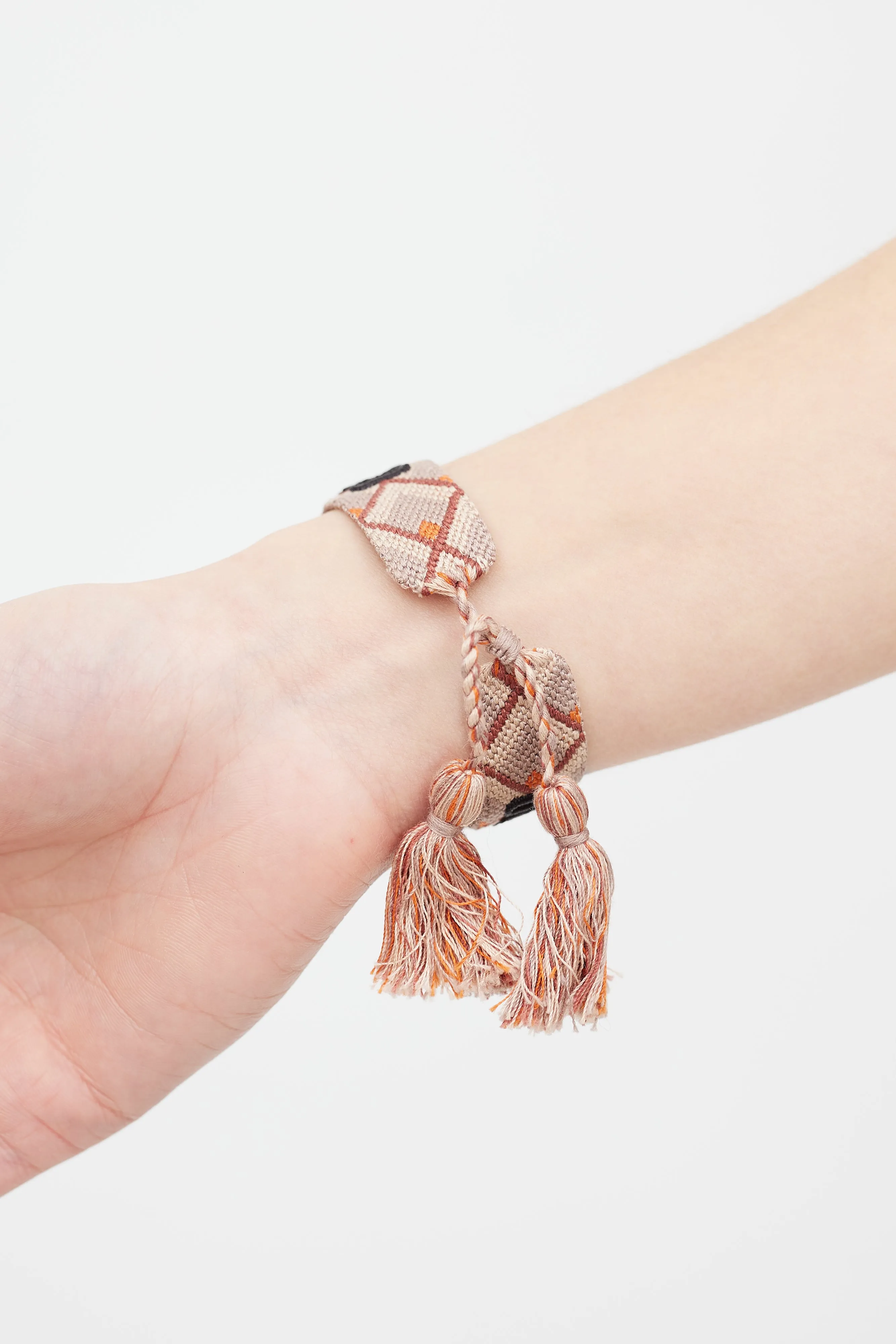 Beige & Black J'Adior Woven Bracelet