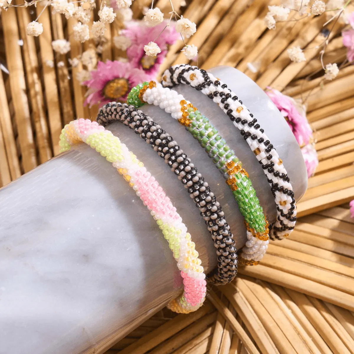 Blueberry Field | Himalayan Glass Bead Bracelet