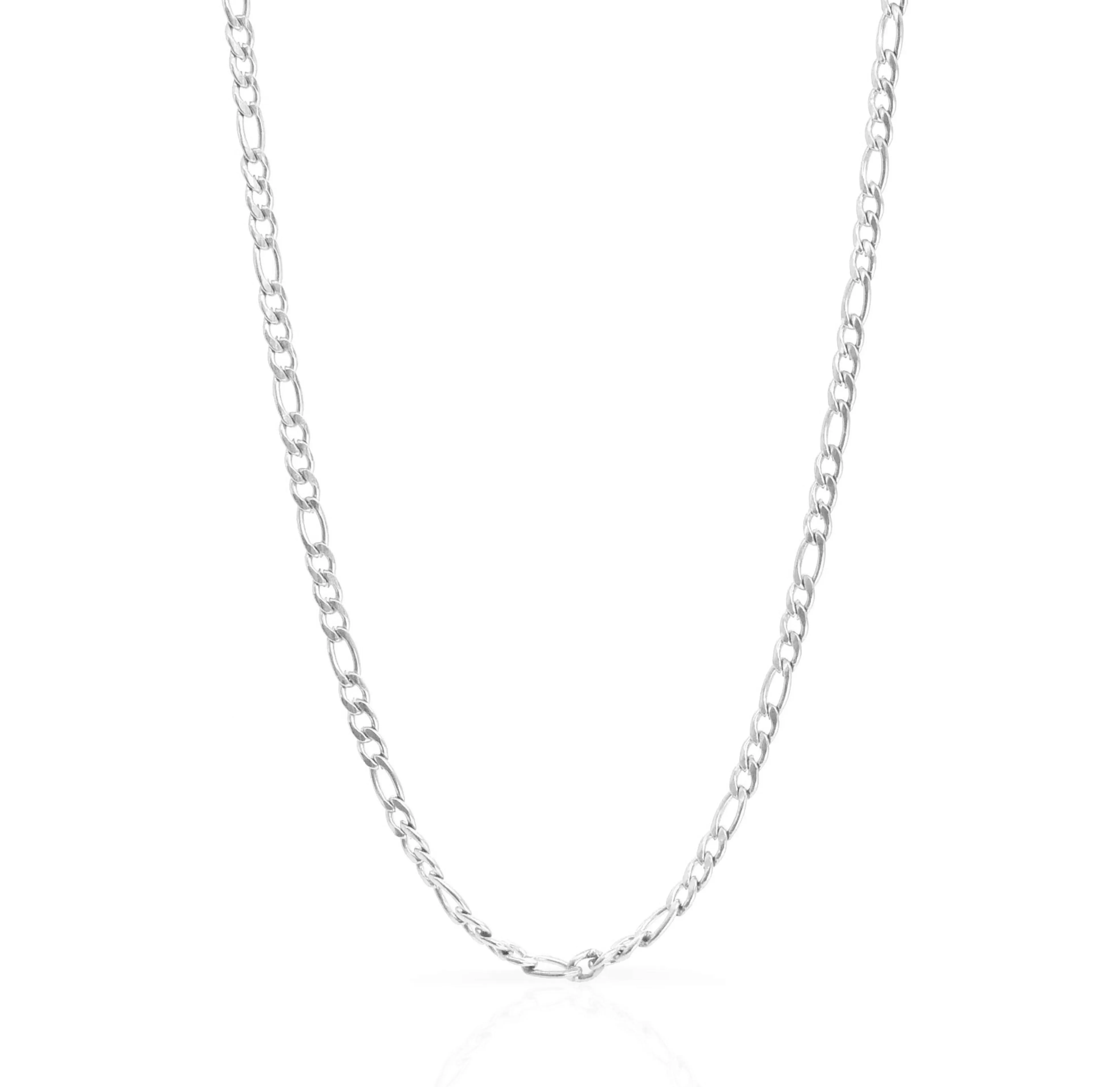 BOBBI SILVER FIGARO CHAIN NECKLACE