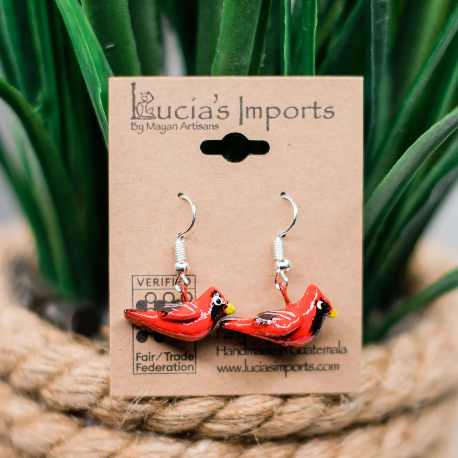 Cardinal Ceramic Earrings