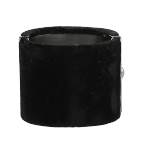 Chanel Black CC Velvet Wide Cuff Bracelet