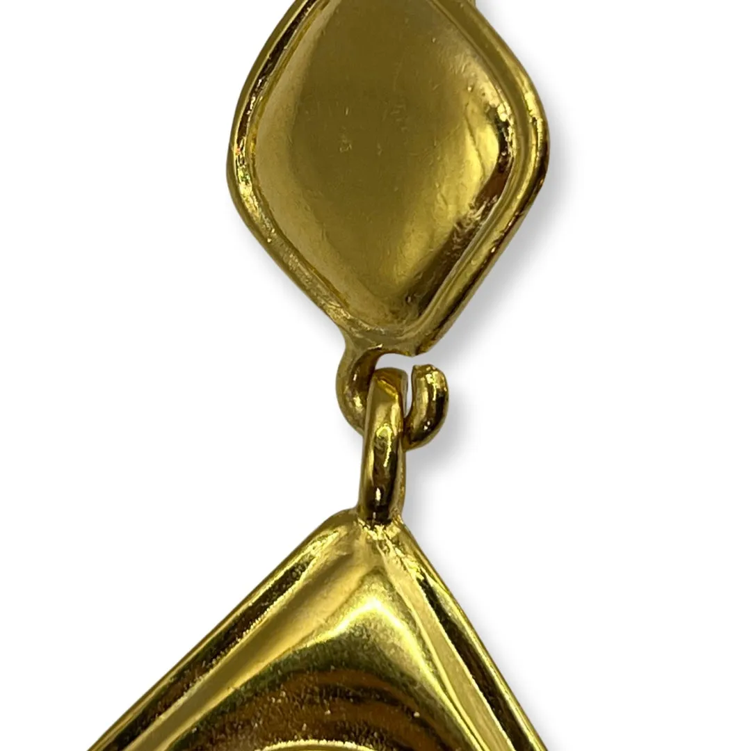 Chanel Vintage 80s Rhombus Earrings