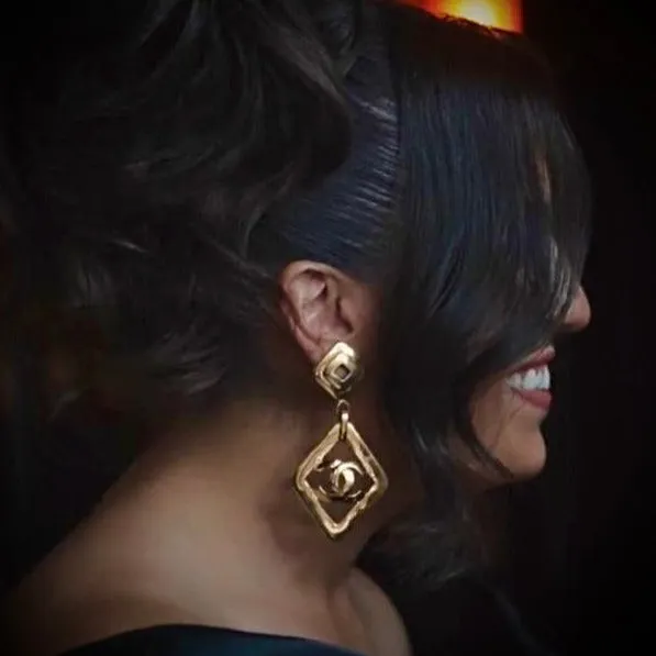Chanel Vintage 90s Oversized Earrings