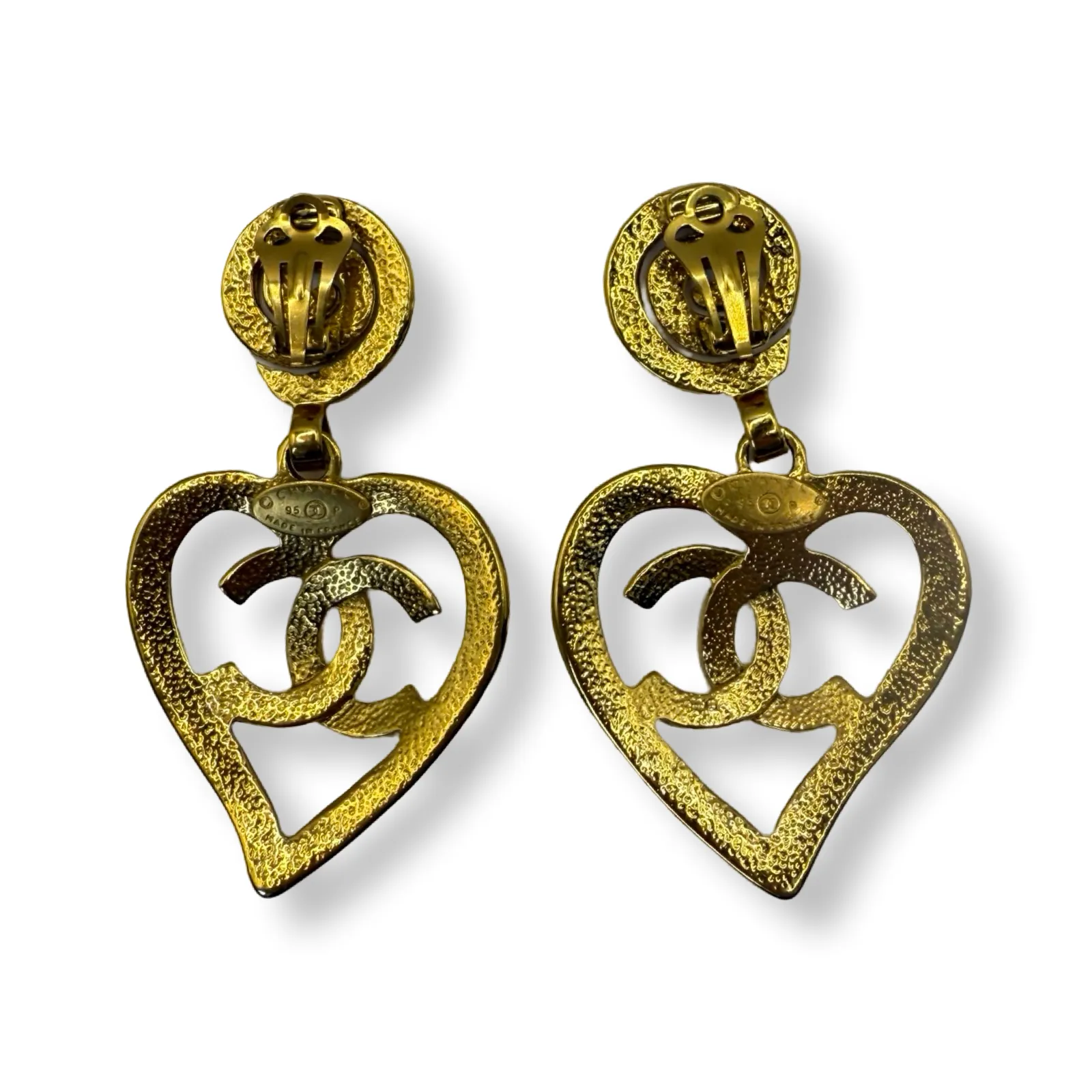 Chanel Vintage Barbie Heart Earrings
