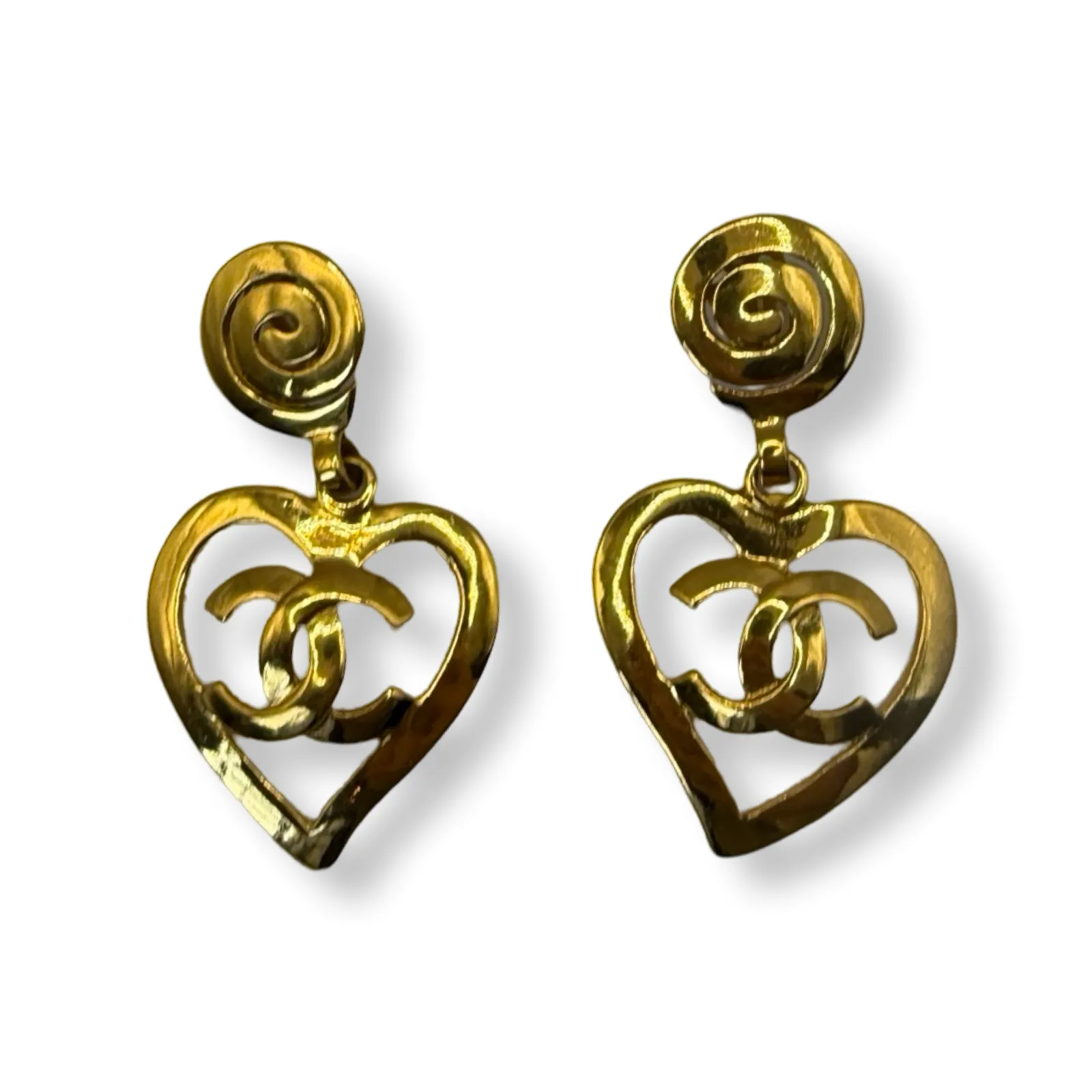 Chanel Vintage Barbie Heart Earrings