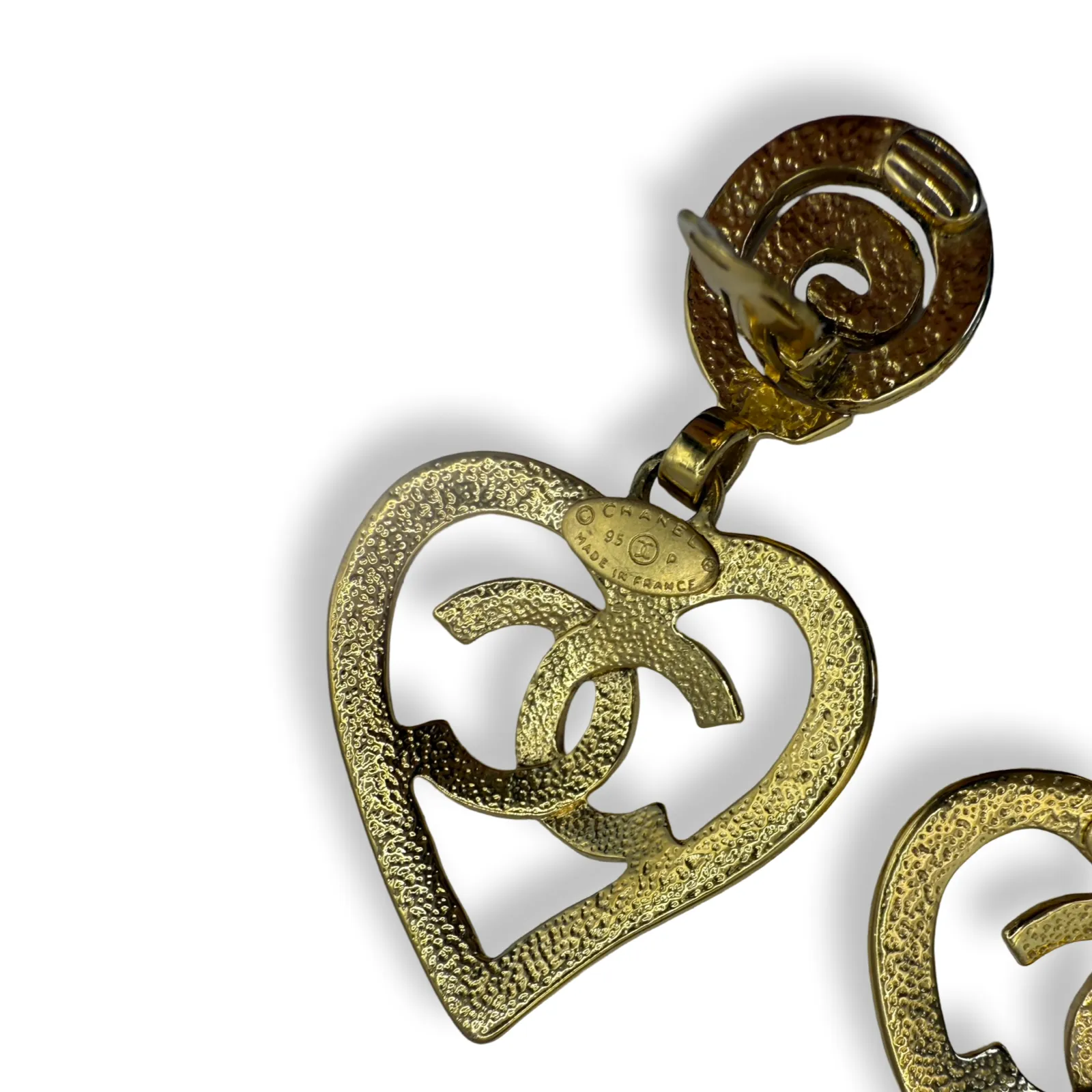 Chanel Vintage Barbie Heart Earrings