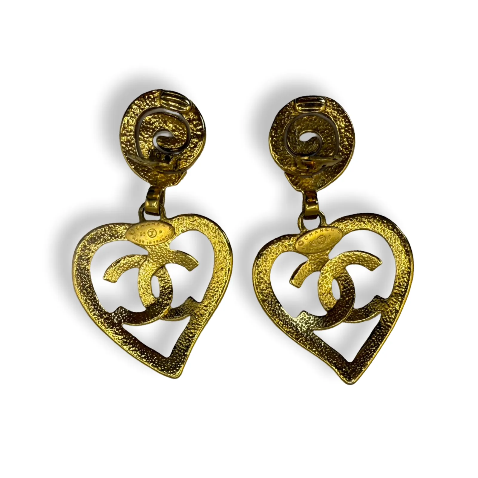 Chanel Vintage Barbie Heart Earrings