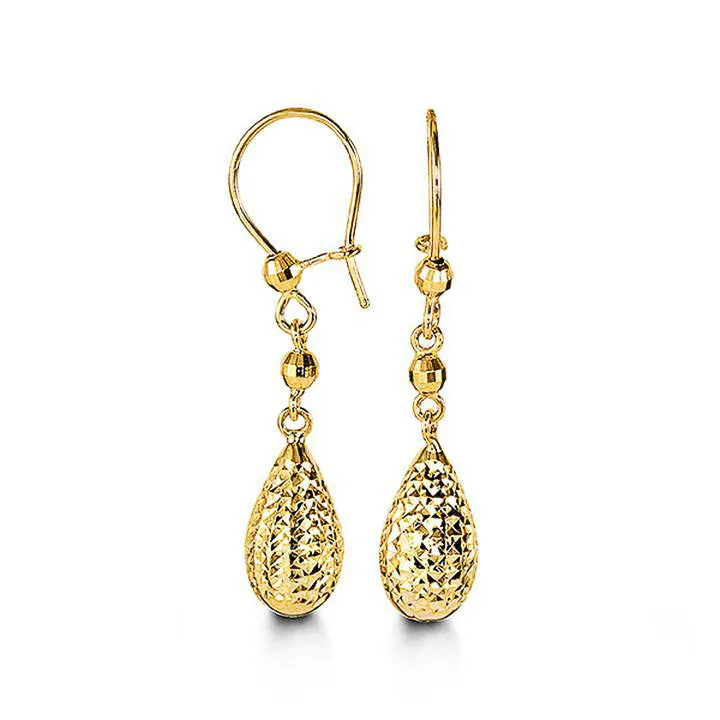 Diamond Cut Droplet Earring