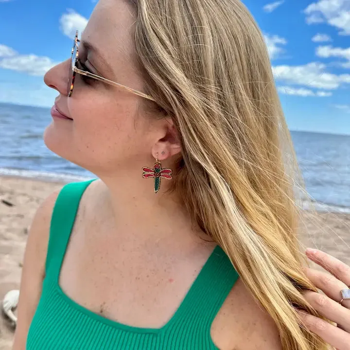Dragonfly Beaded Earrings