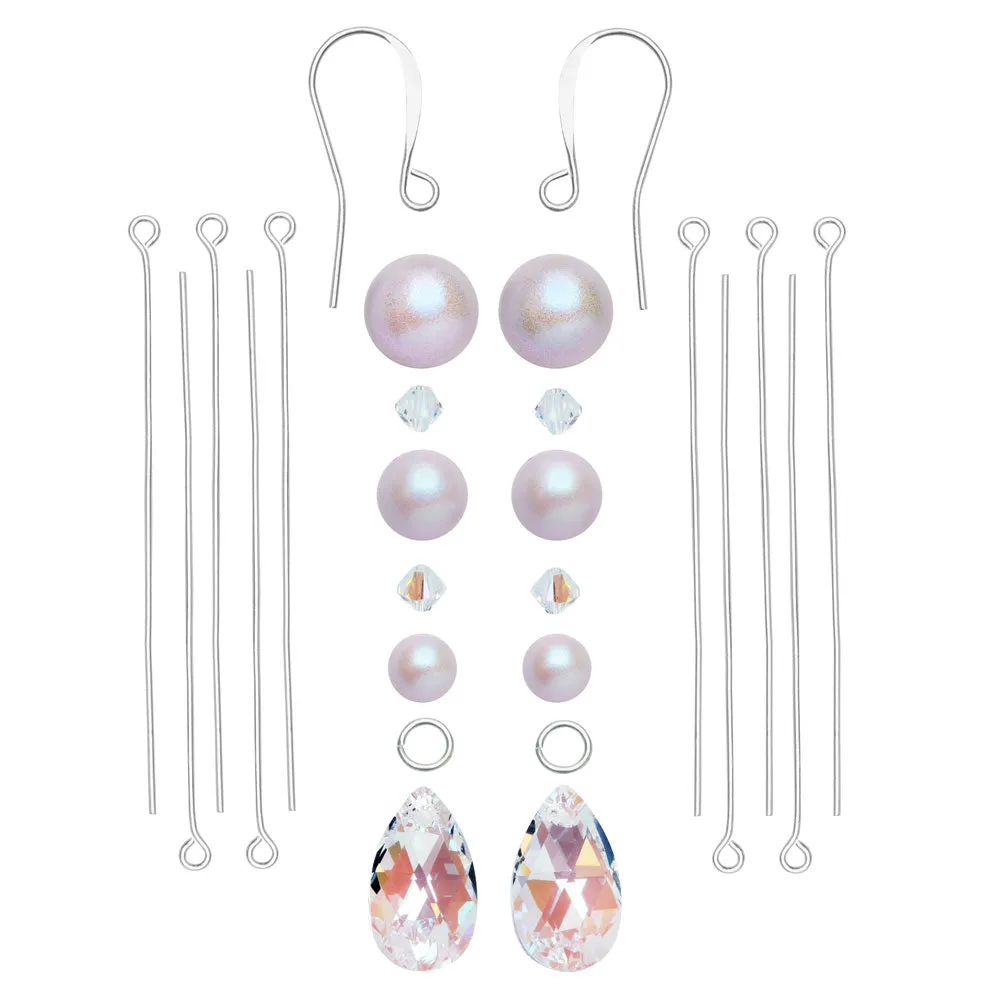 Dreamy Pearl Drop Earrings Mini Kit in Rose - Exclusive Beadaholique Jewelry Kit