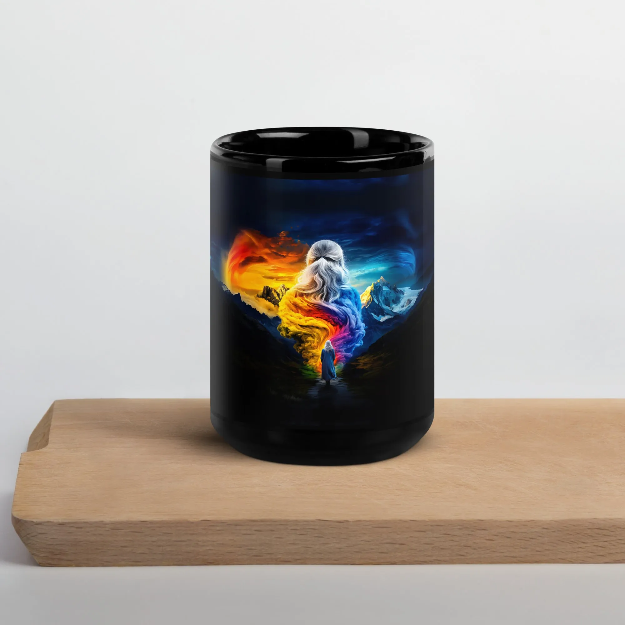 Empowered Renewal Path Black Glossy Mug