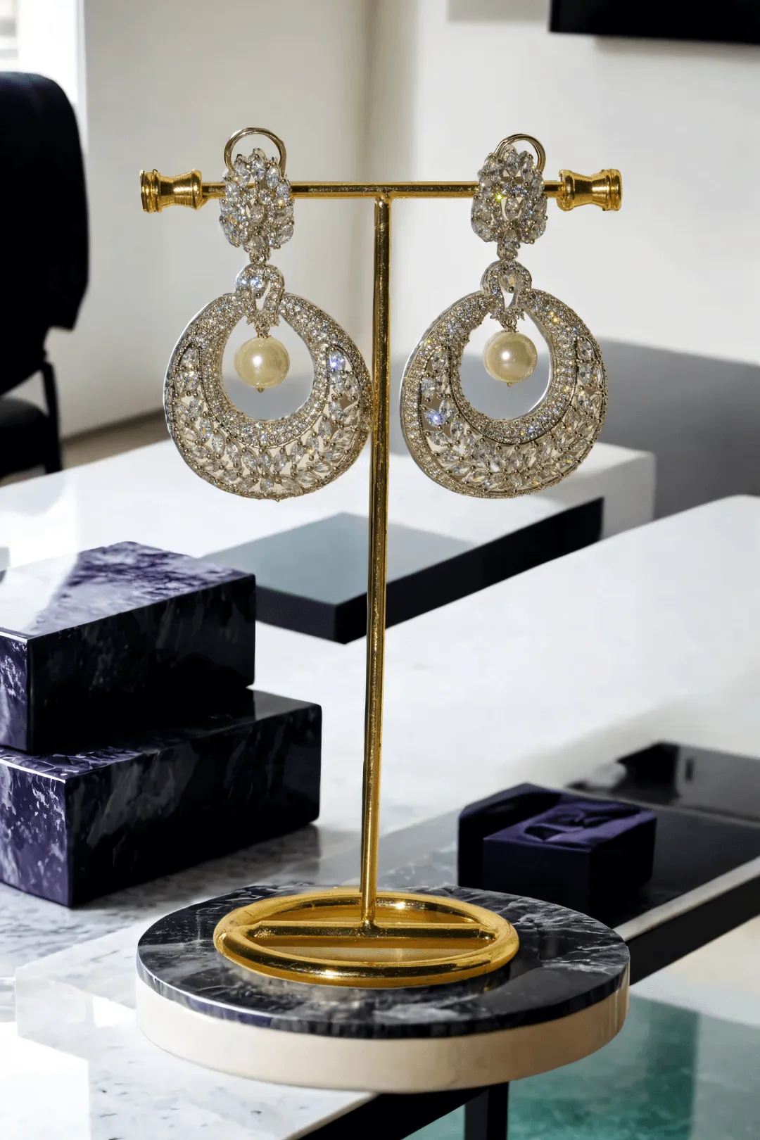 Esmeralda - Statement Chandbali Earrings