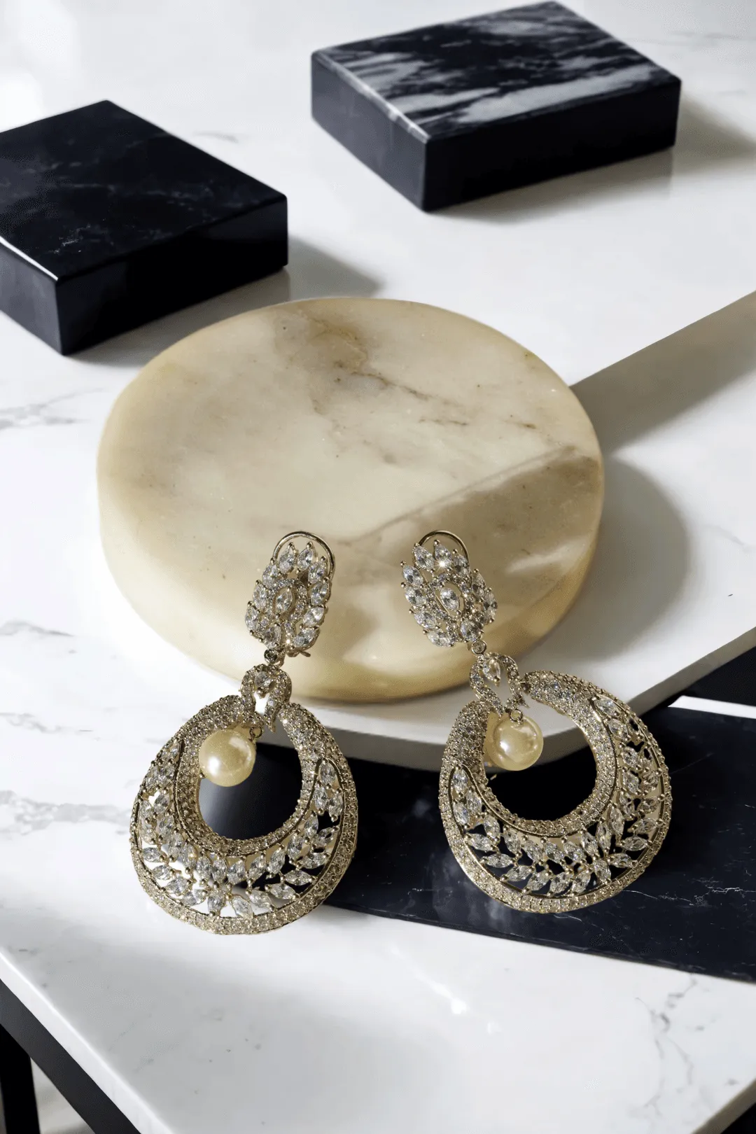 Esmeralda - Statement Chandbali Earrings
