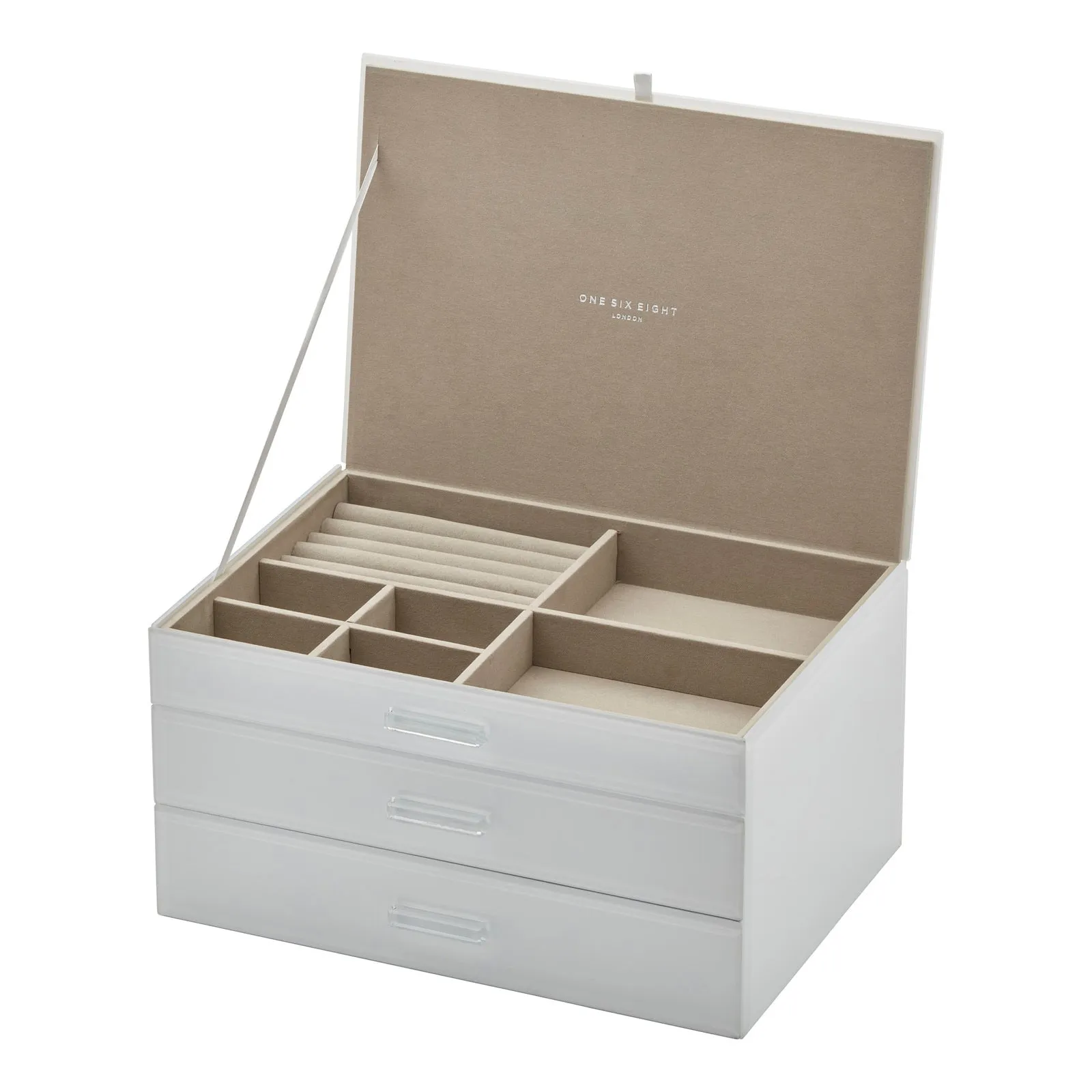 Gabriella Jewellery Box Glass White XL
