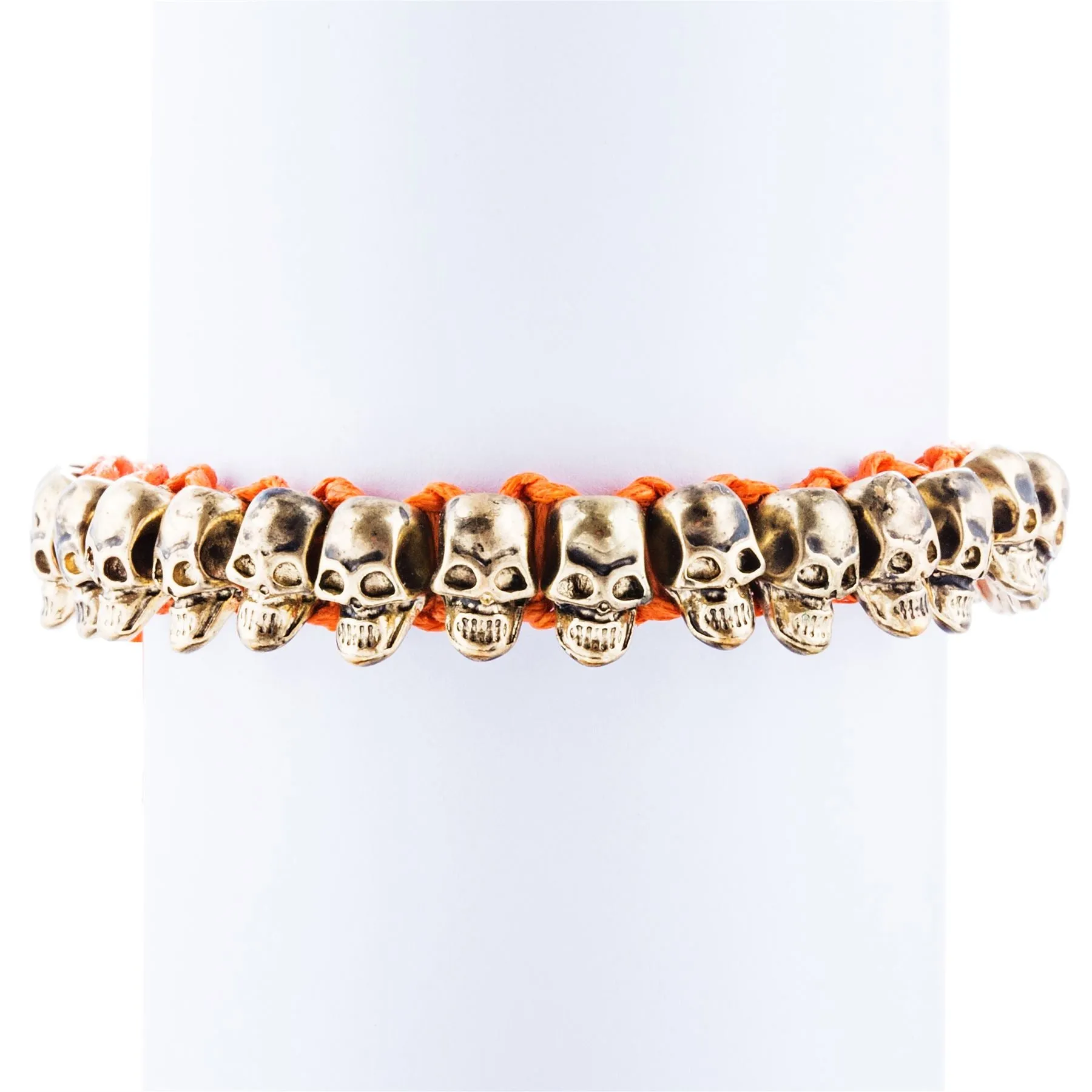Halloween Costume Jewelry Skull Charms Braided Adjustable Bracelet