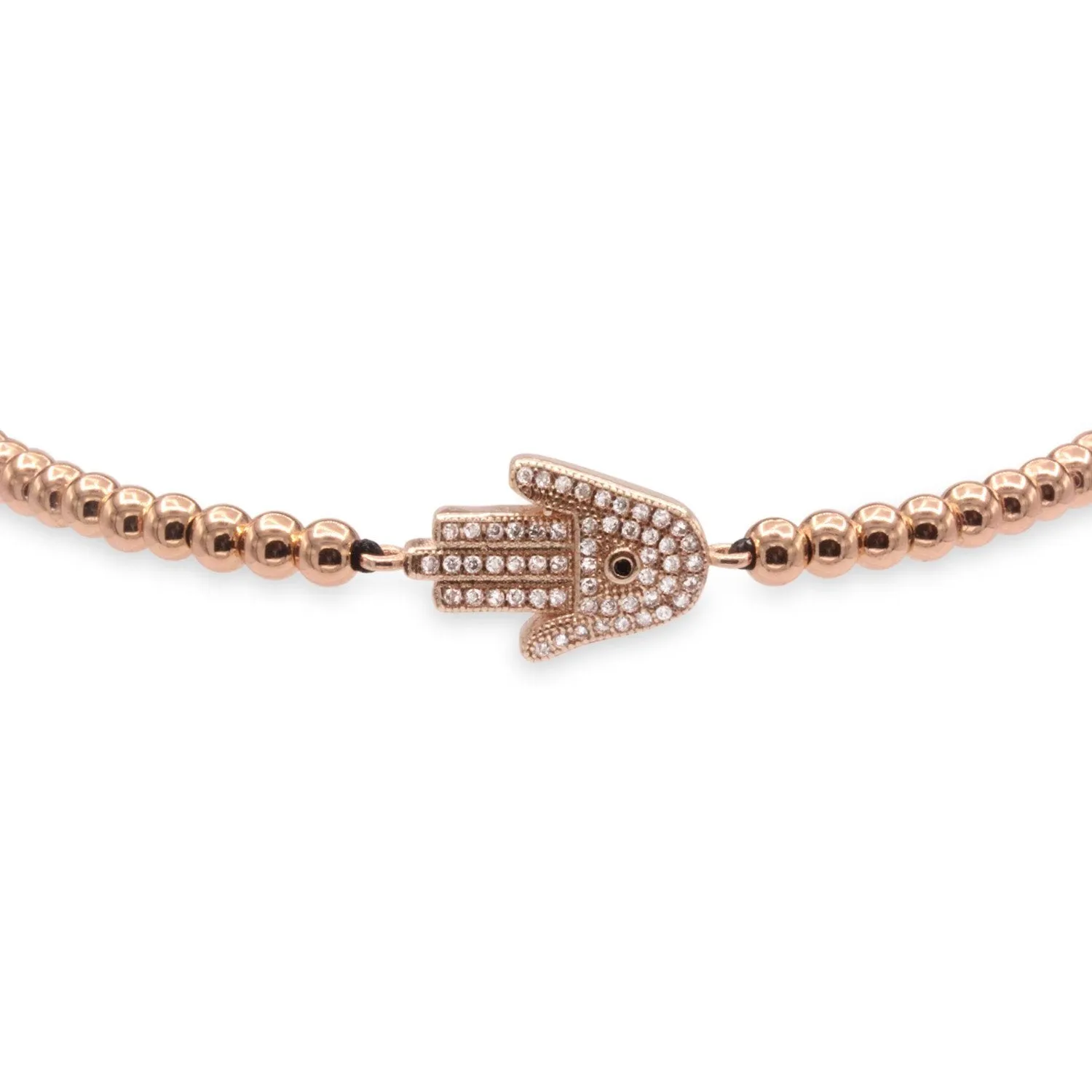 Hamsa Hand Charm Evil Eye Adjustable Bracelet