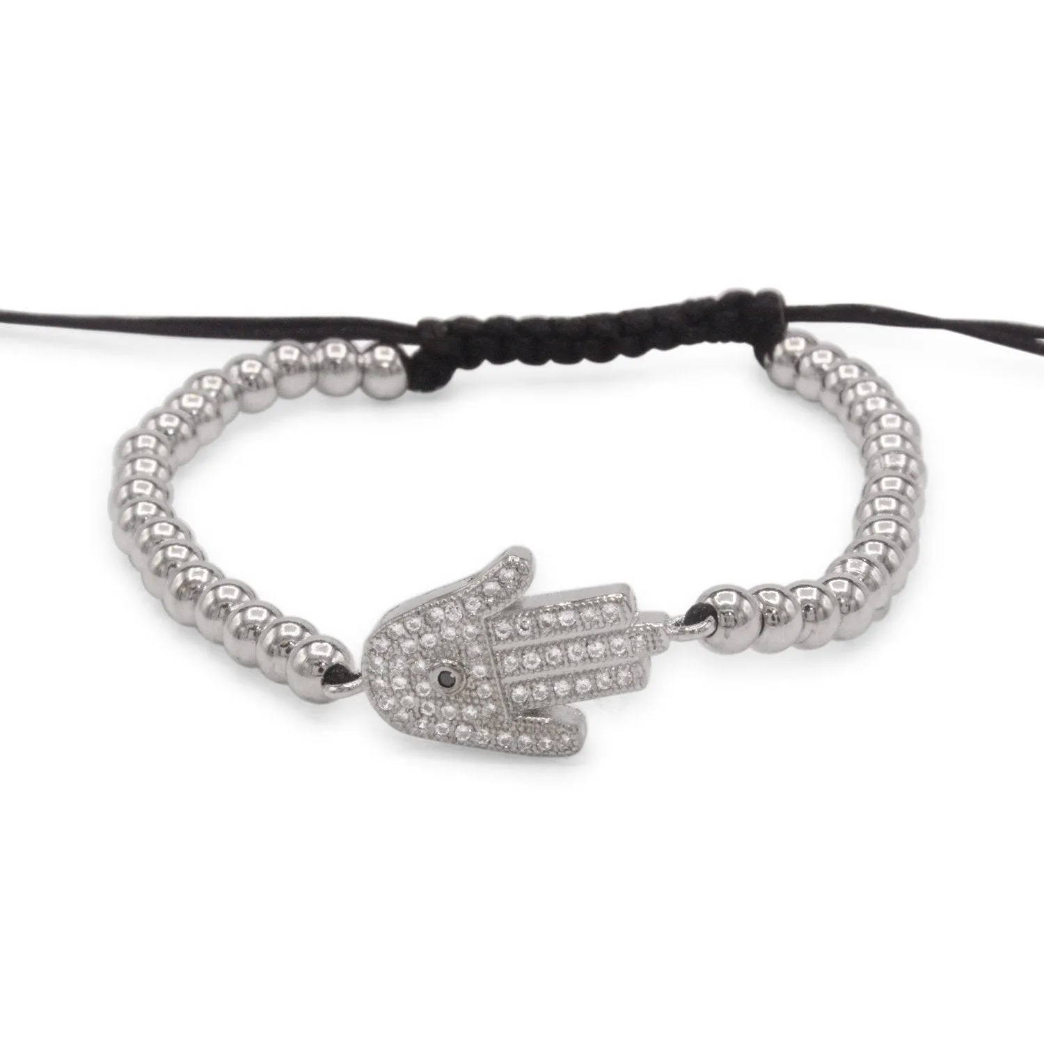 Hamsa Hand Charm Evil Eye Adjustable Bracelet