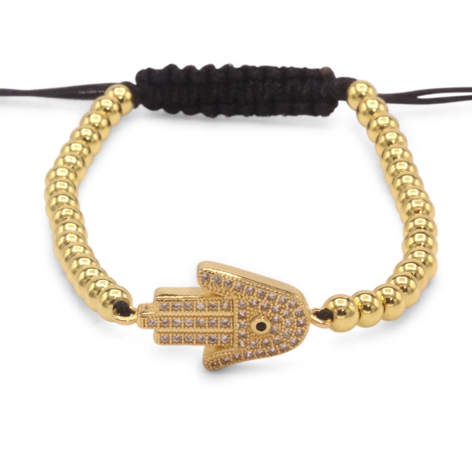 Hamsa Hand Charm Evil Eye Adjustable Bracelet