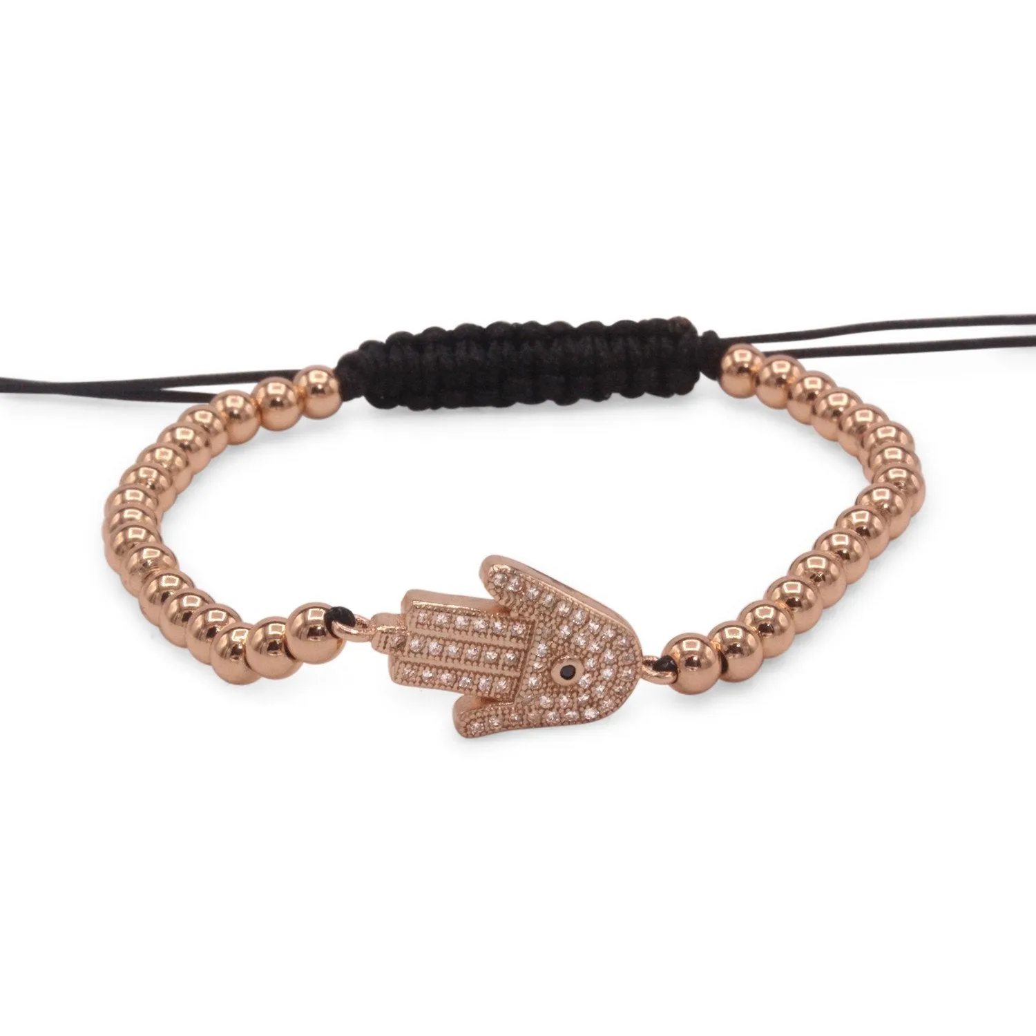 Hamsa Hand Charm Evil Eye Adjustable Bracelet
