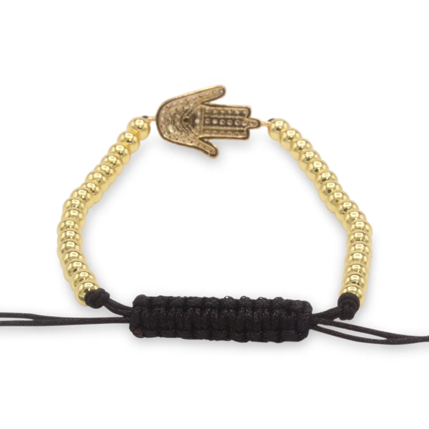 Hamsa Hand Charm Evil Eye Adjustable Bracelet