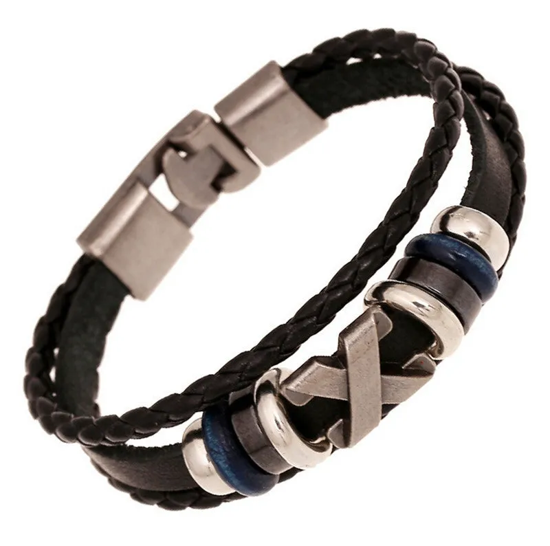 Handmade Retro PU Leather Woven Charm Bracelet Men Women Vintage Braided Bracelets Bangles Male Female Jewelry