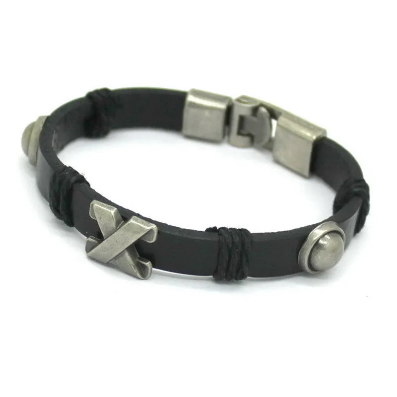 Handmade Retro PU Leather Woven Charm Bracelet Men Women Vintage Braided Bracelets Bangles Male Female Jewelry