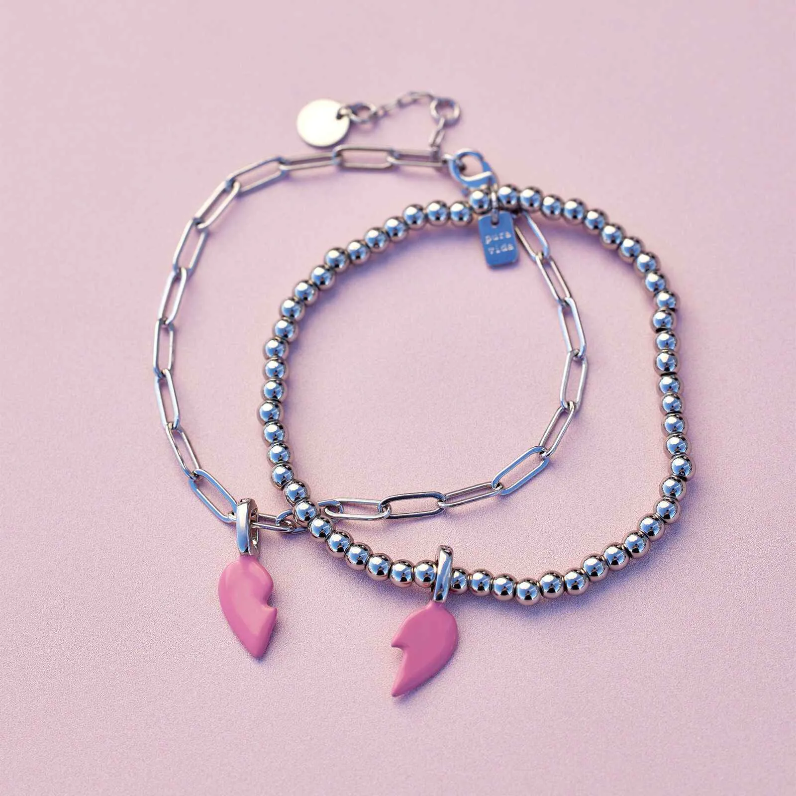 Harper Enamel BFF Heart Charm Set