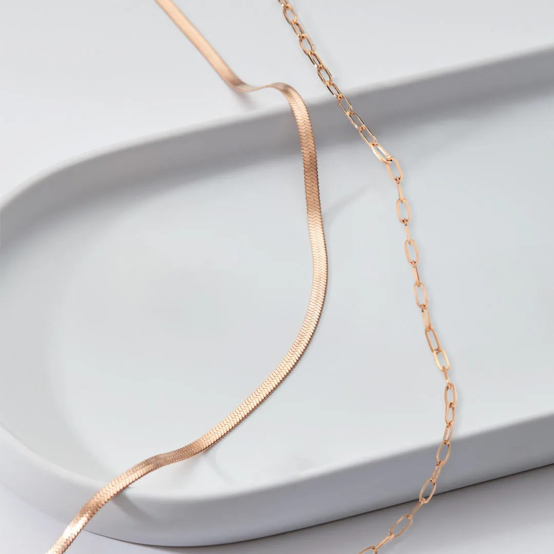 Herringbone & Paperclip Necklaces Gift Box