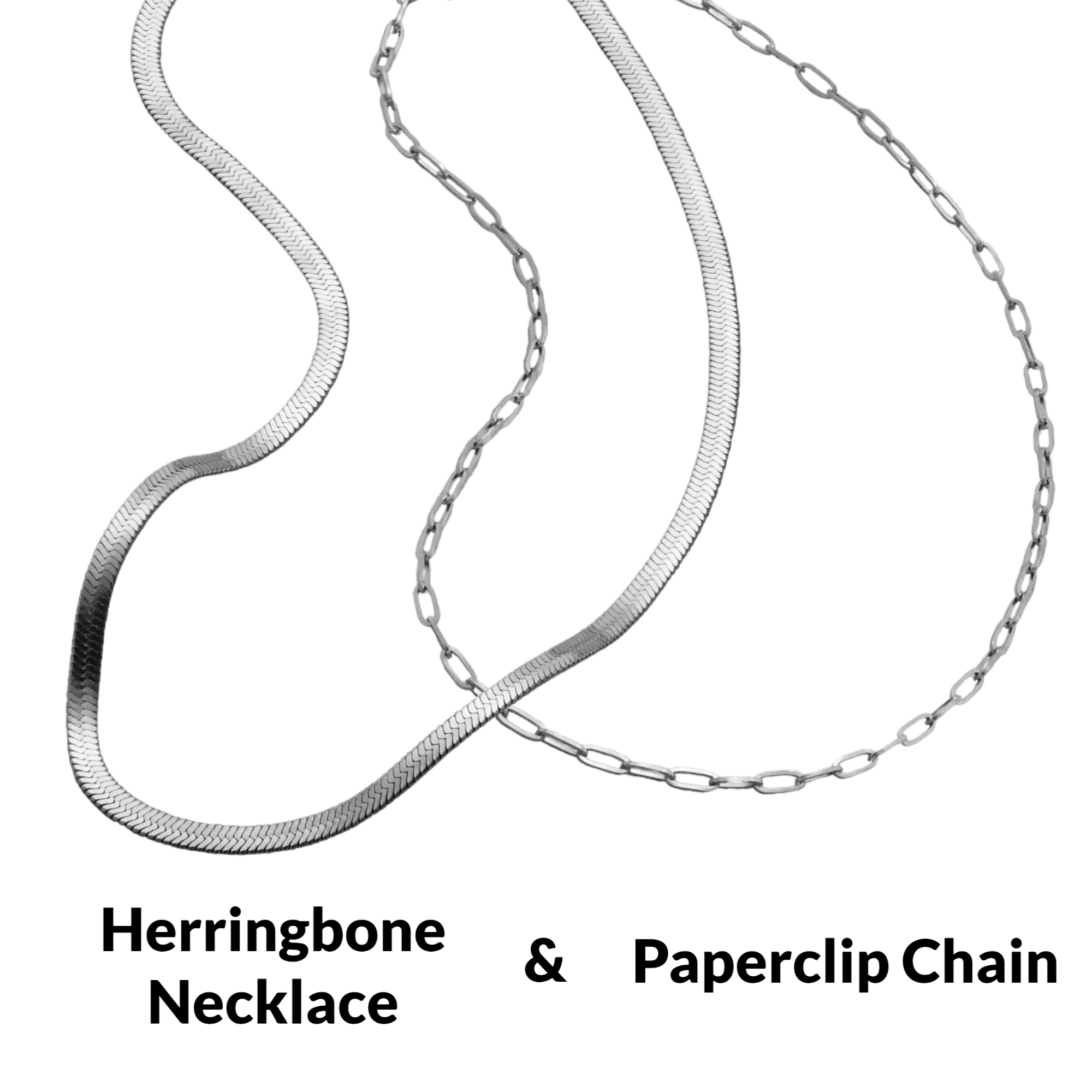 Herringbone & Paperclip Necklaces Gift Box