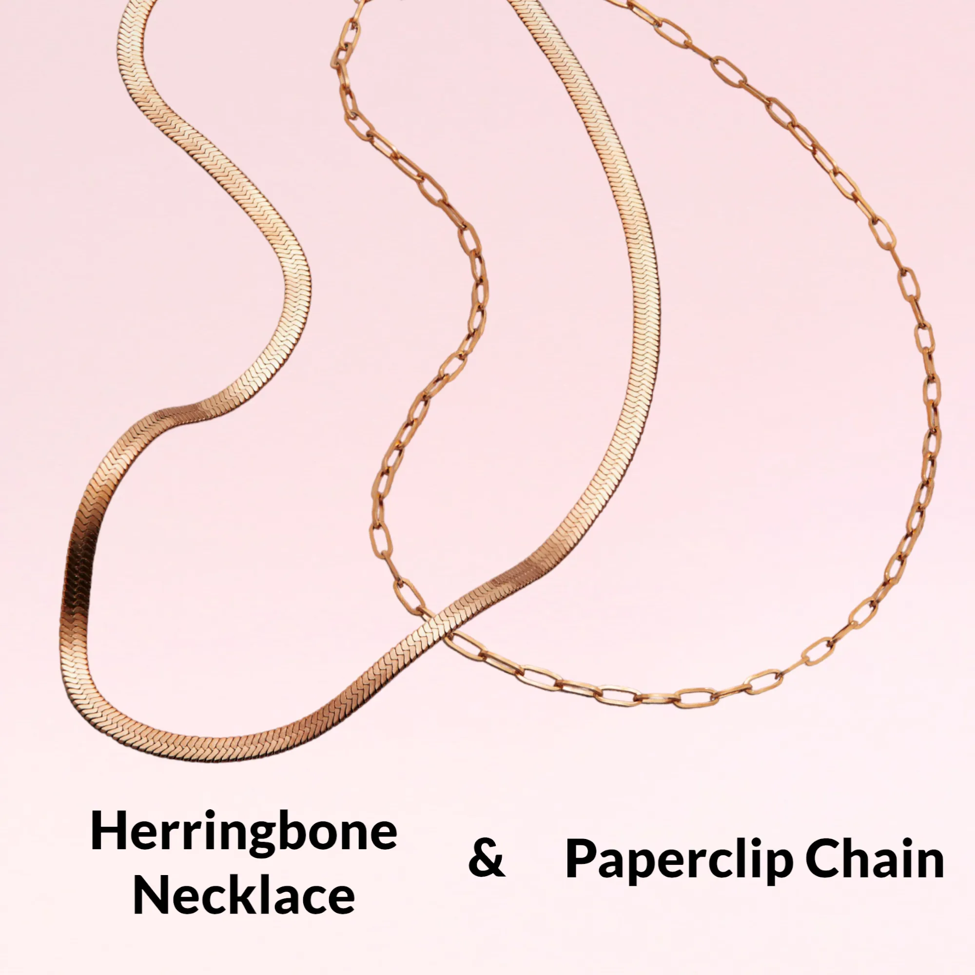 Herringbone & Paperclip Necklaces Gift Box