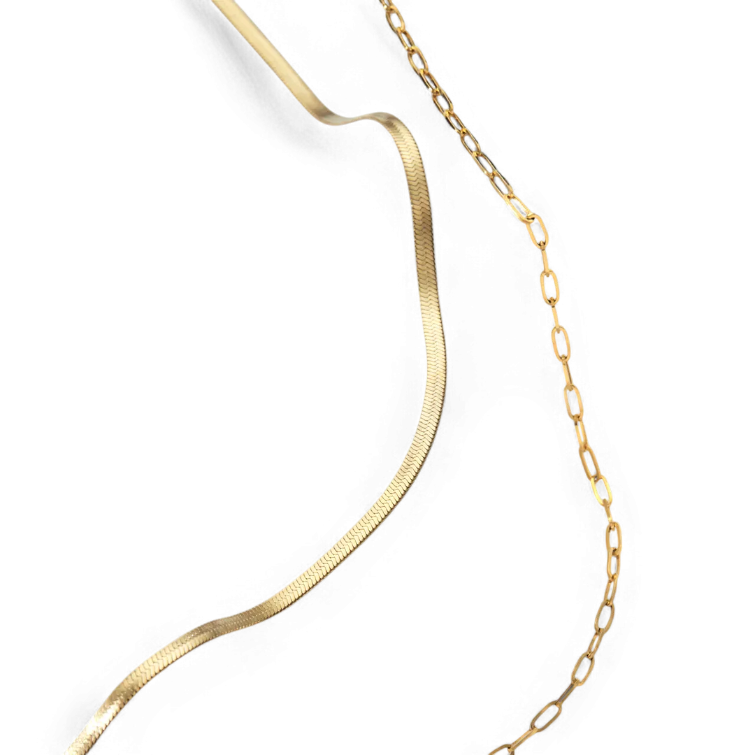 Herringbone & Paperclip Necklaces Gift Box
