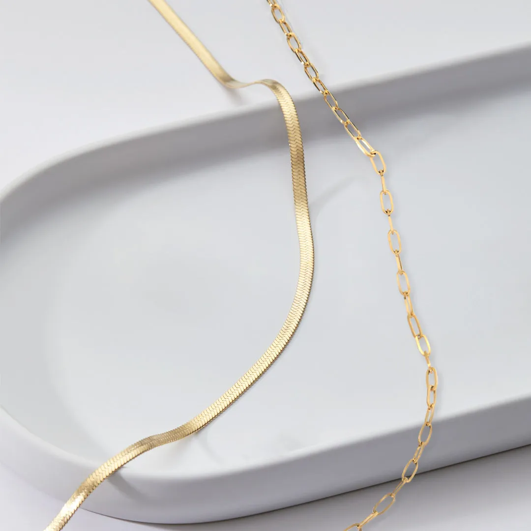 Herringbone & Paperclip Necklaces Gift Box
