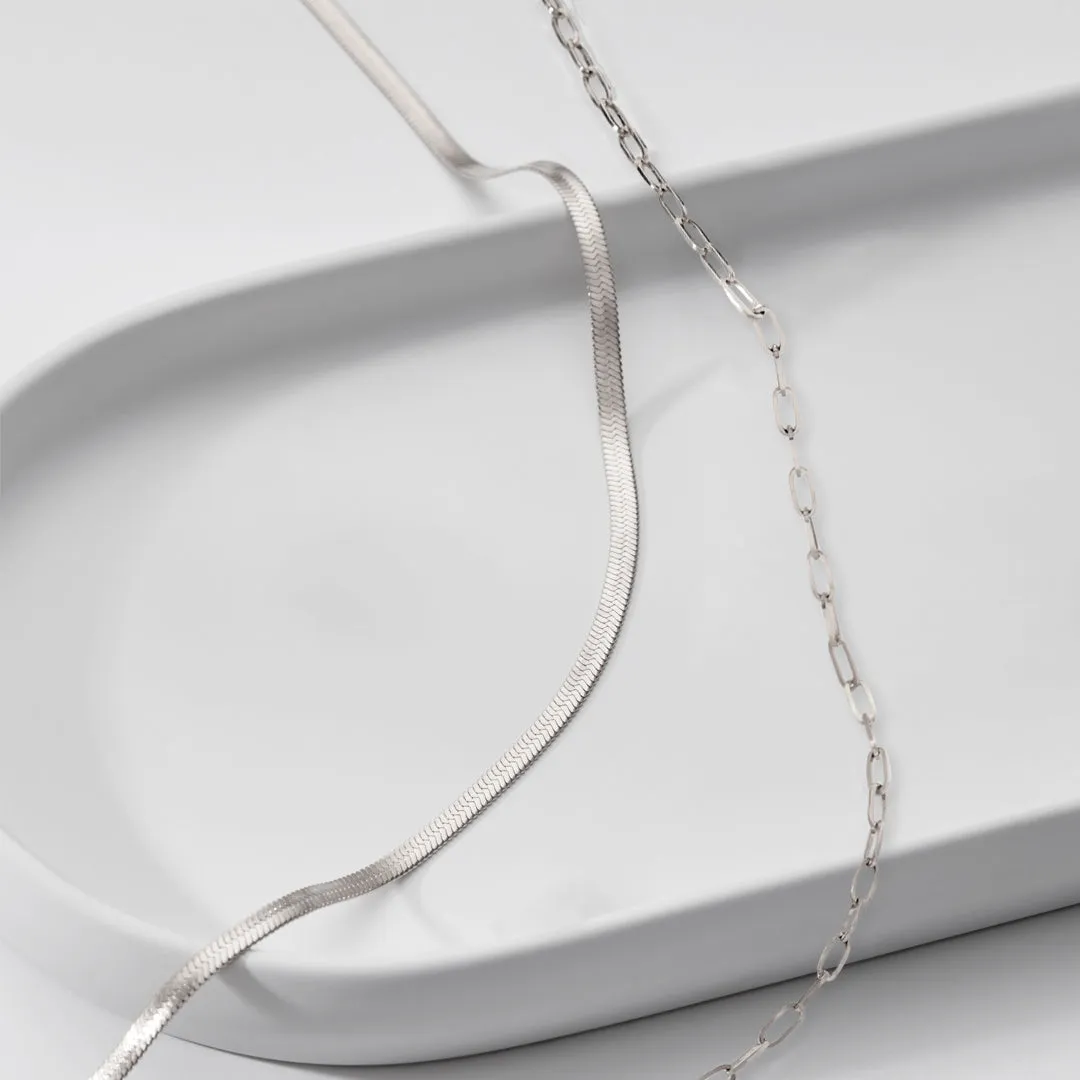 Herringbone & Paperclip Necklaces Gift Box