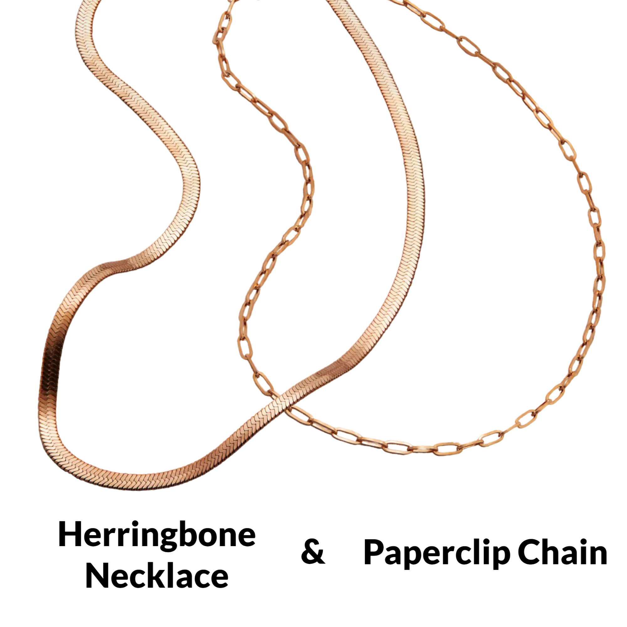 Herringbone & Paperclip Necklaces Gift Box