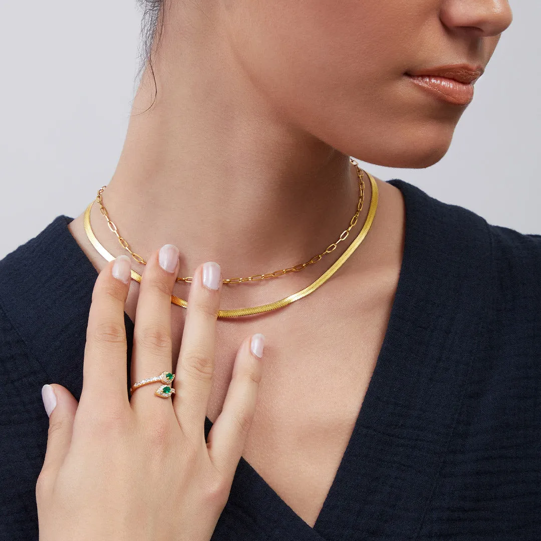 Herringbone & Paperclip Necklaces Gift Box