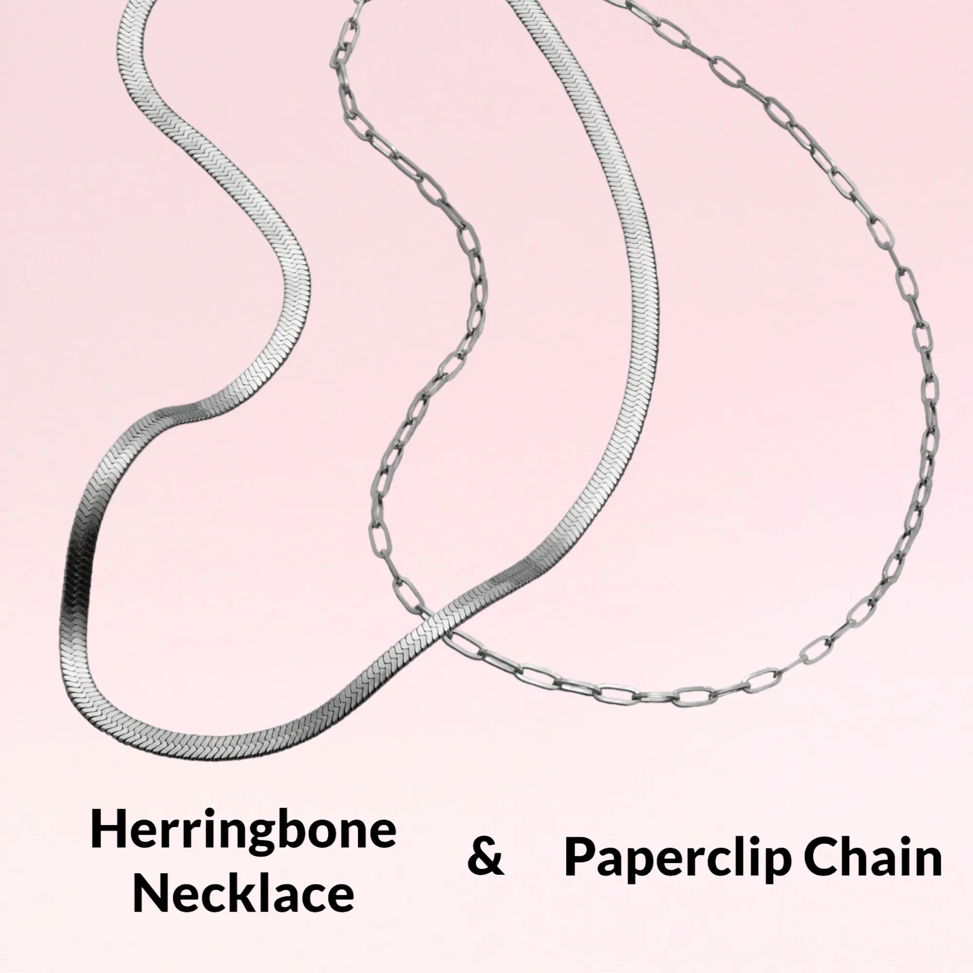 Herringbone & Paperclip Necklaces Gift Box
