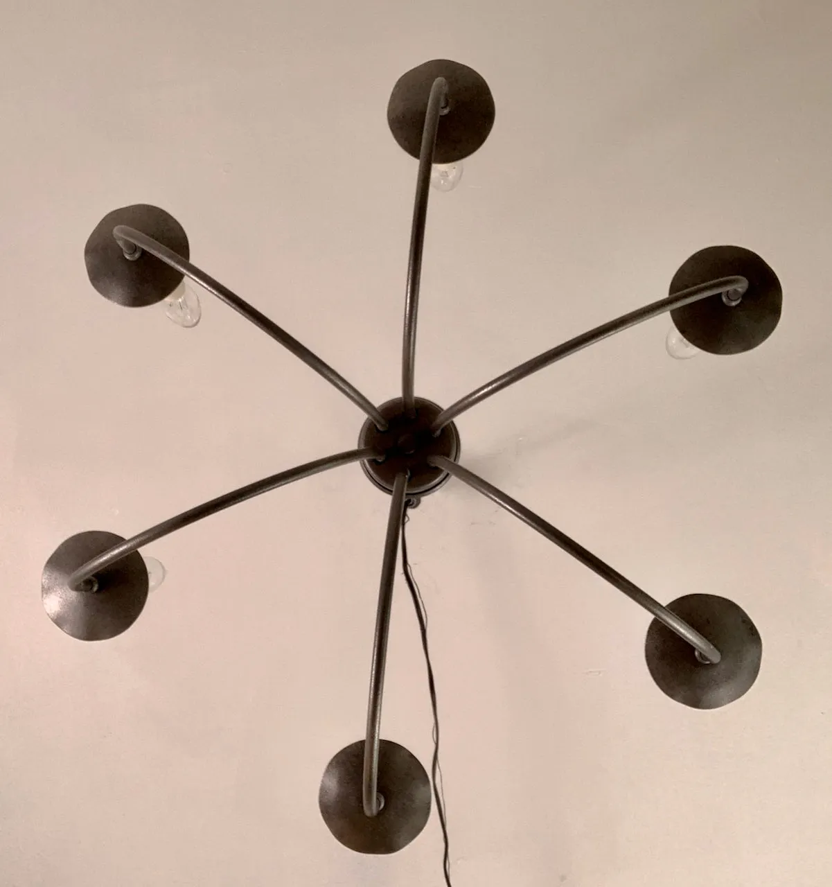 Hubbardton Chandelier, Six Light, Pewter Look