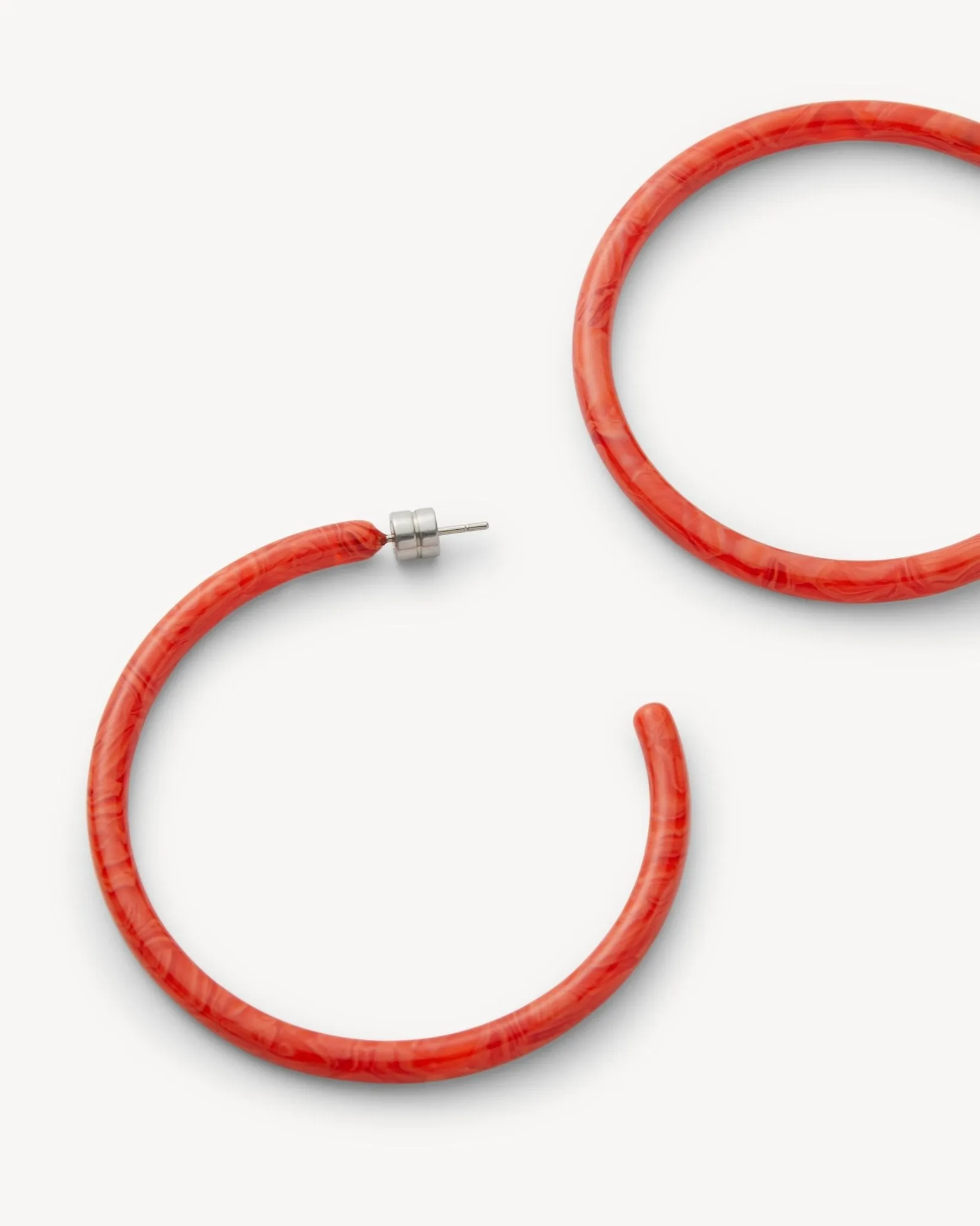 Large Hoops in Poppy