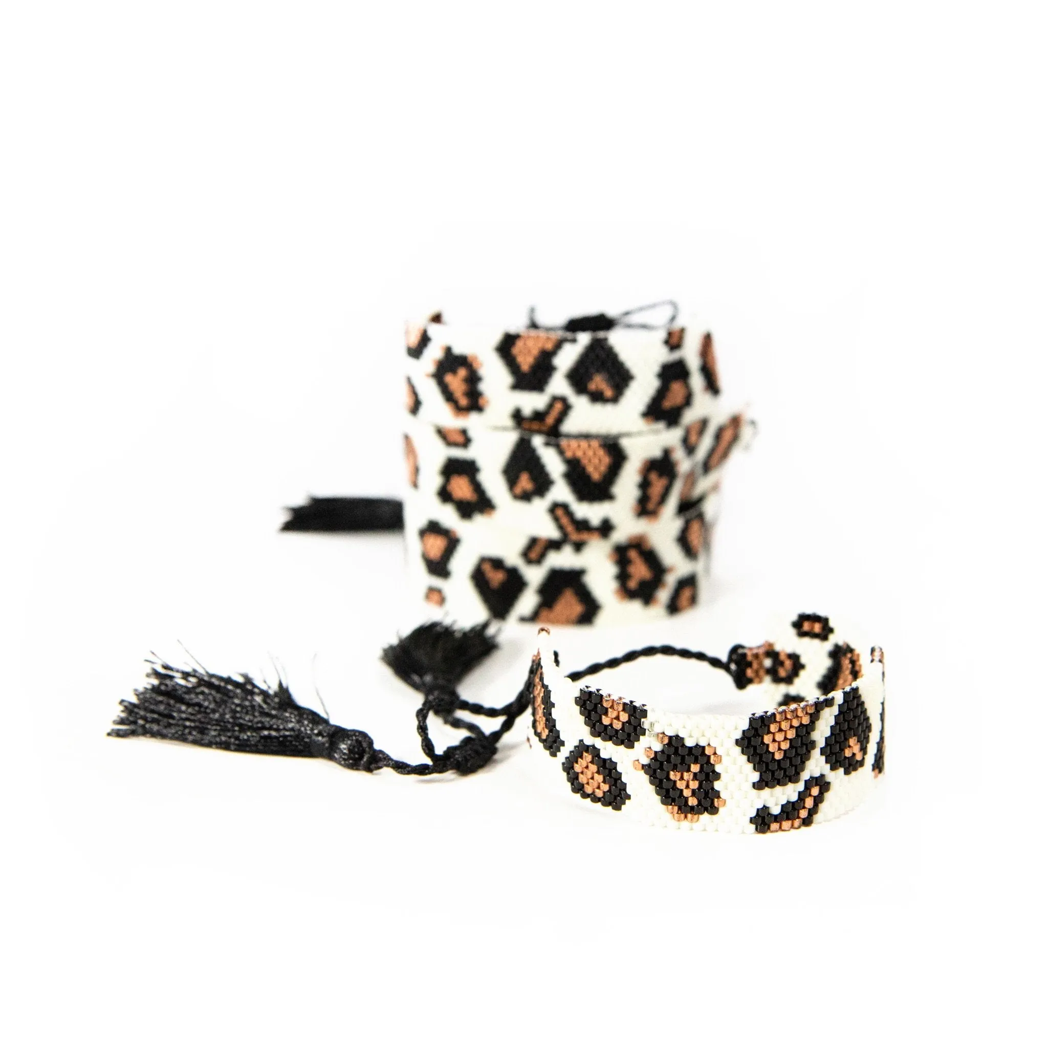 Leopard Beaded Adjustable Bracelets