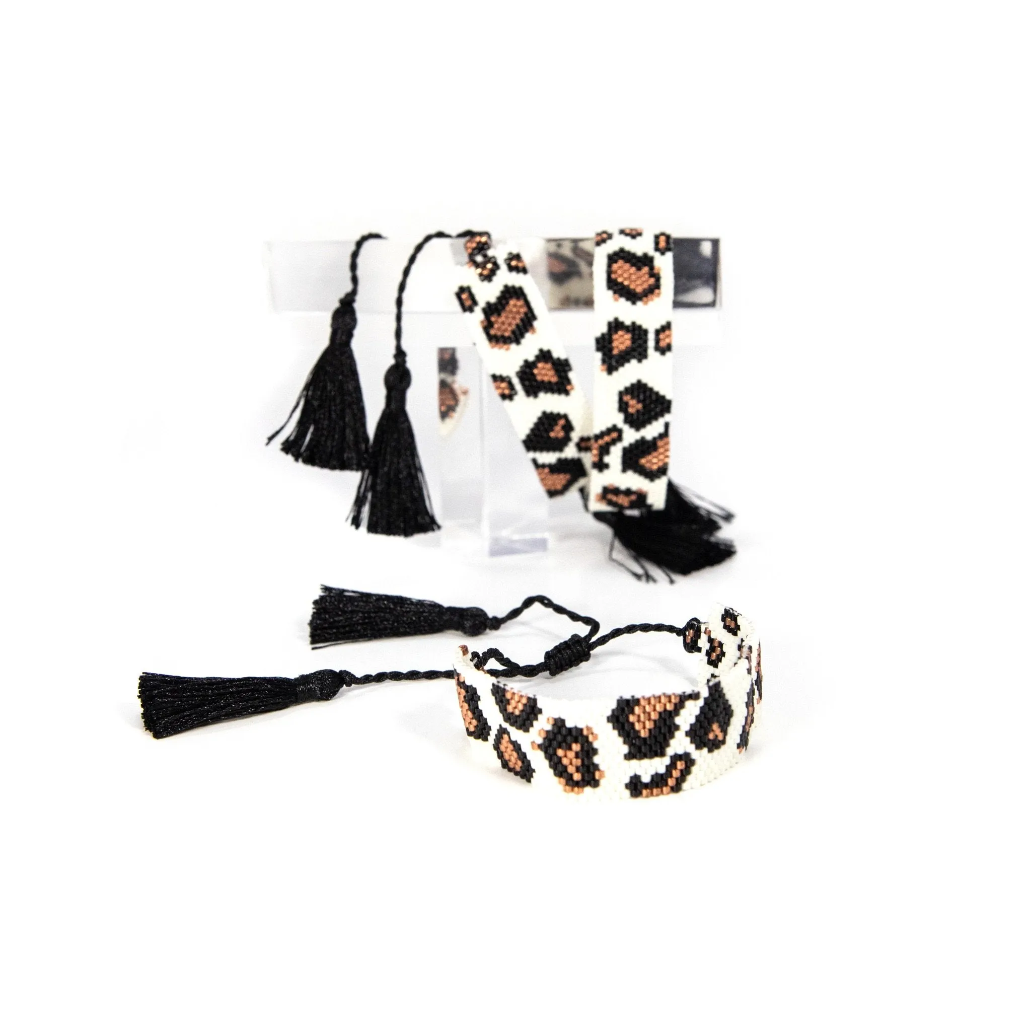 Leopard Beaded Adjustable Bracelets